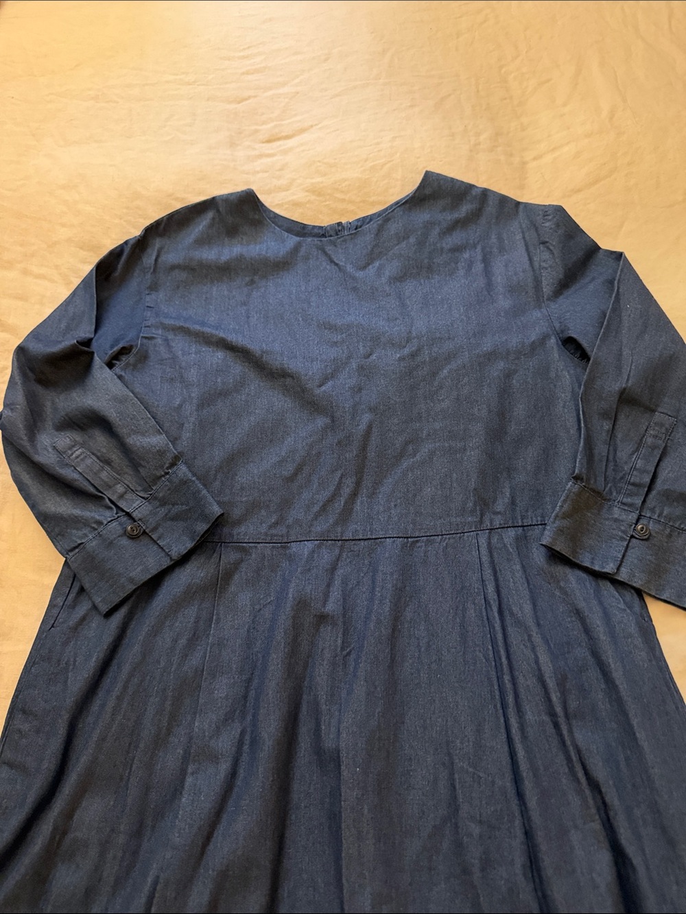 Muji Navy Blue Long Sleeve Midi Dress - Picture 6 of 12